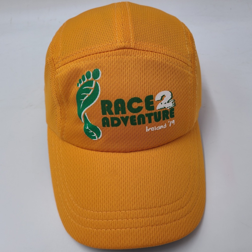 Headsweats Hat Strapback 5 Panel Orange Green Race 2 Adventure Ireland Running